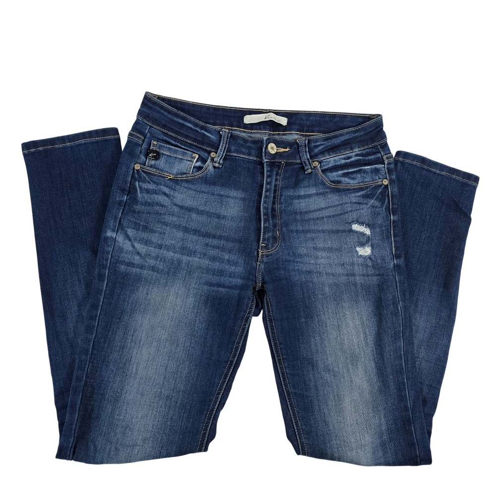 Kancan Women Jeans Blue Wash Distressed Bootcut Size 9KC7209D